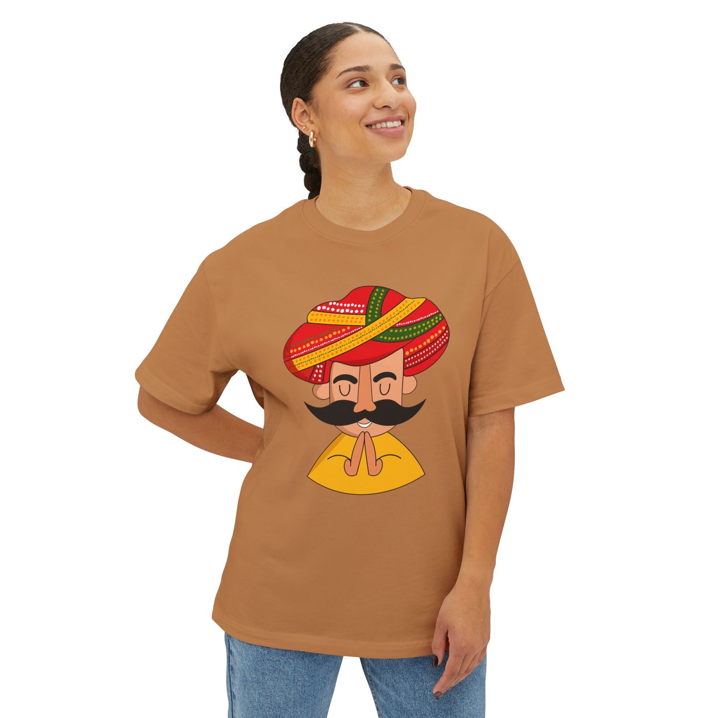 Rajasthani Culture Boxy Tee, Unisex Oversized T-Shirt, Bohemian Style Shirt, Casual Wear, Gift for Travelers, Festival Apparel
