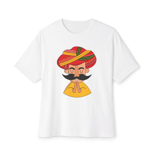Rajasthani Culture Boxy Tee, Unisex Oversized T-Shirt, Bohemian Style Shirt, Casual Wear, Gift for Travelers, Festival Apparel