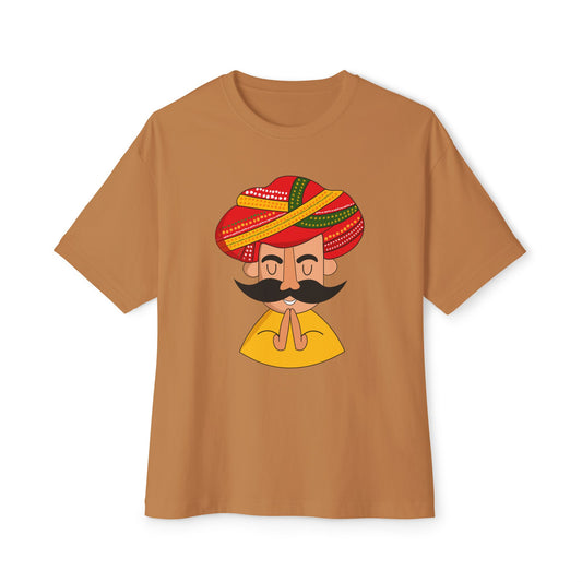 Rajasthani Culture Boxy Tee, Unisex Oversized T-Shirt, Bohemian Style Shirt, Casual Wear, Gift for Travelers, Festival Apparel