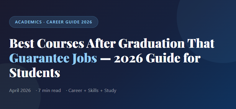 Best courses after graduation that guarantee jobs — 2026 guide for Indian students