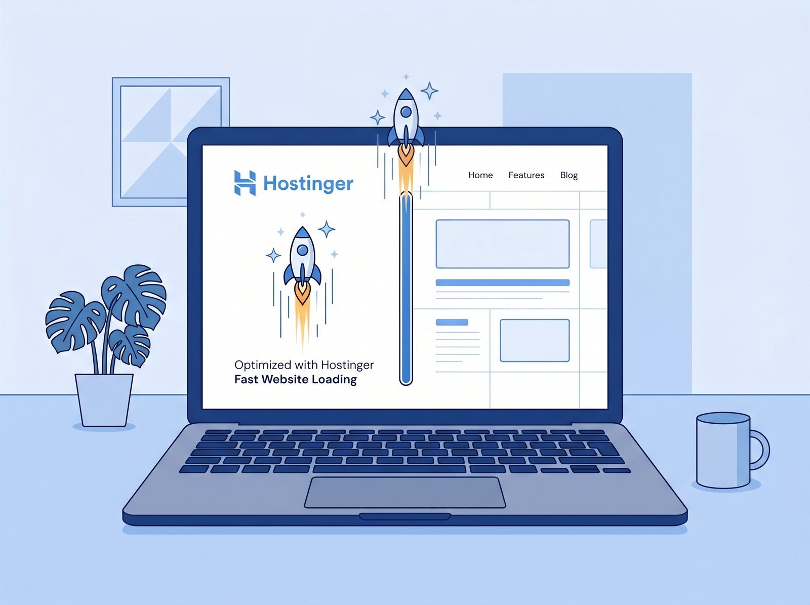 Hostinger web hosting review India 2026 - fast website loading illustration
