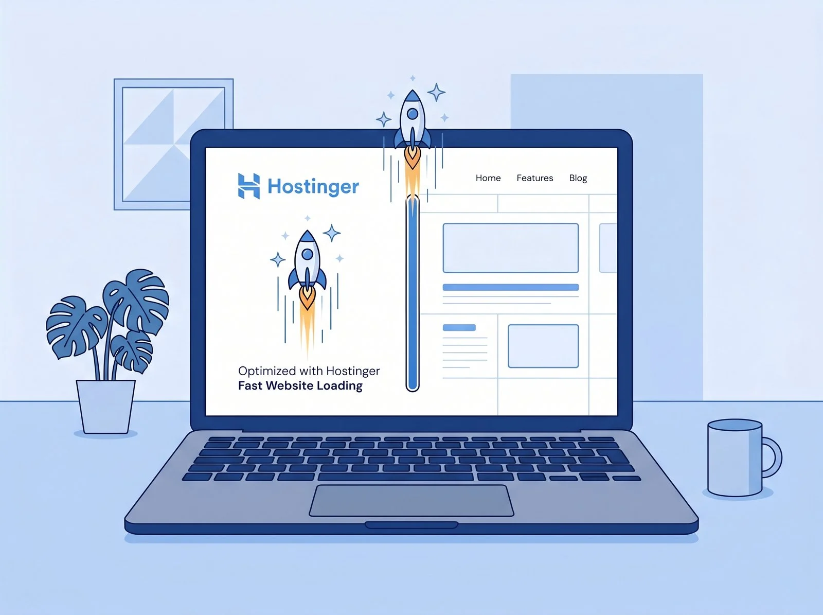 Hostinger web hosting review India 2026 - fast website loading illustration