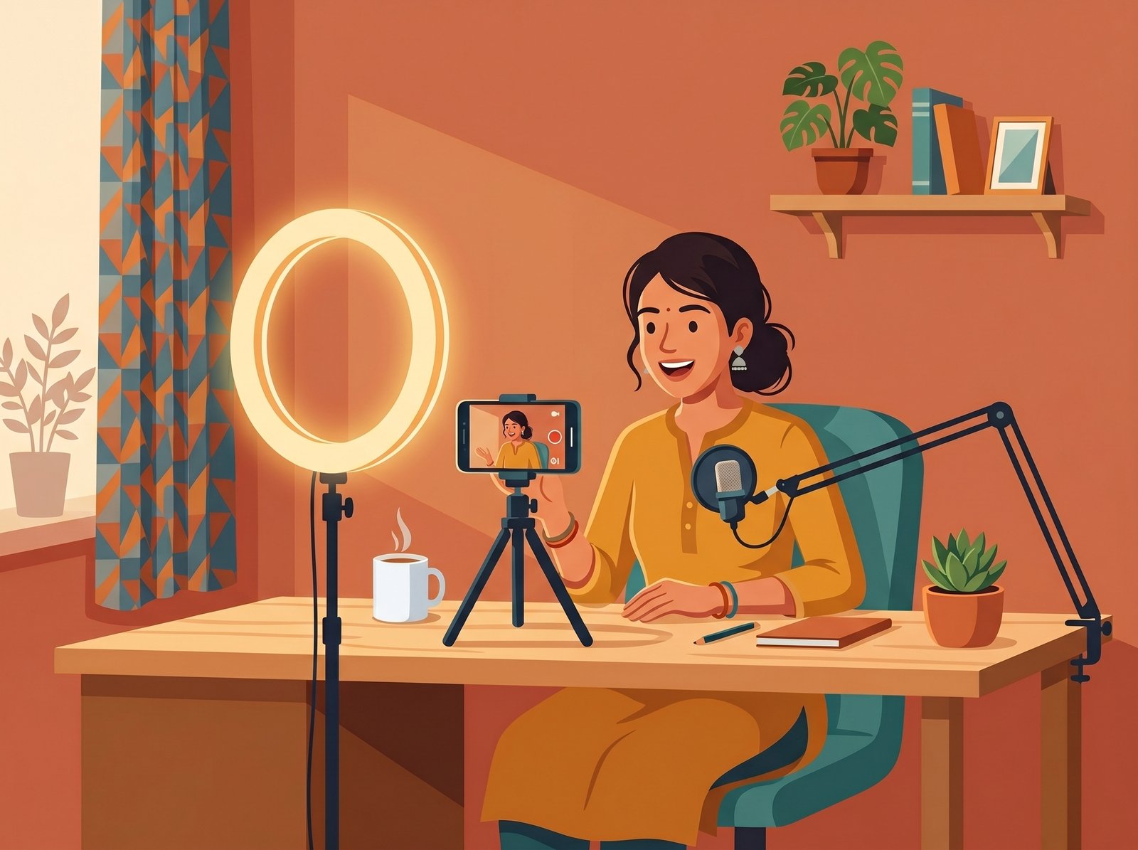 Indian YouTuber home studio setup mobile se YouTube recording
