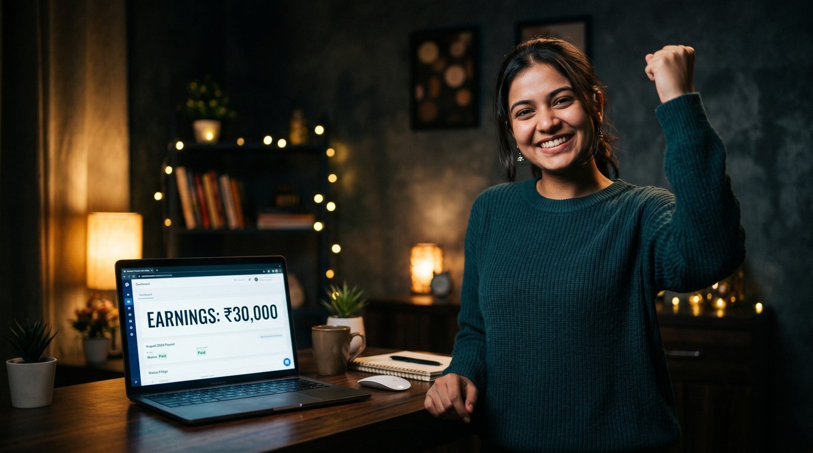 Indian student achieving financial freedom through online earning 2026